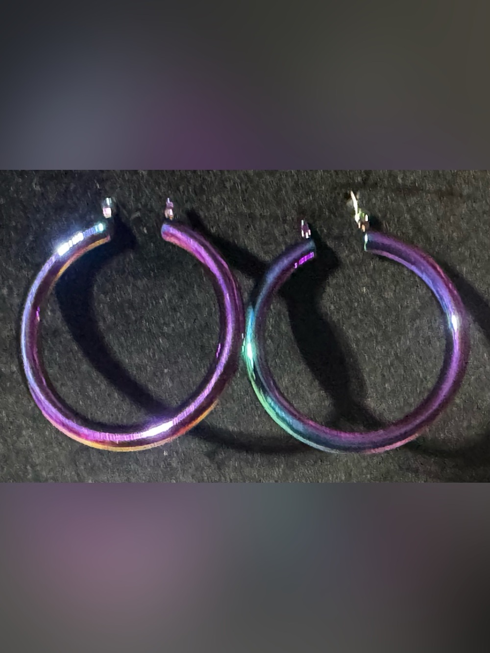 Iridescent Purple Hoop Earrings - Women Jewelry Earrings